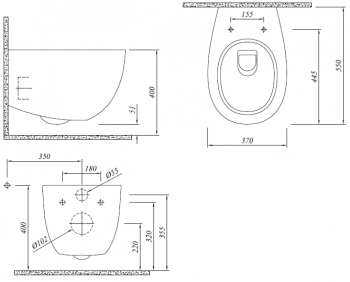 Spirit spülrandlos WC Bidet / Taharet WC