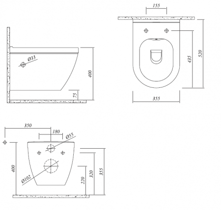 Idea spülrandlos WC Bidet +int. Armatur